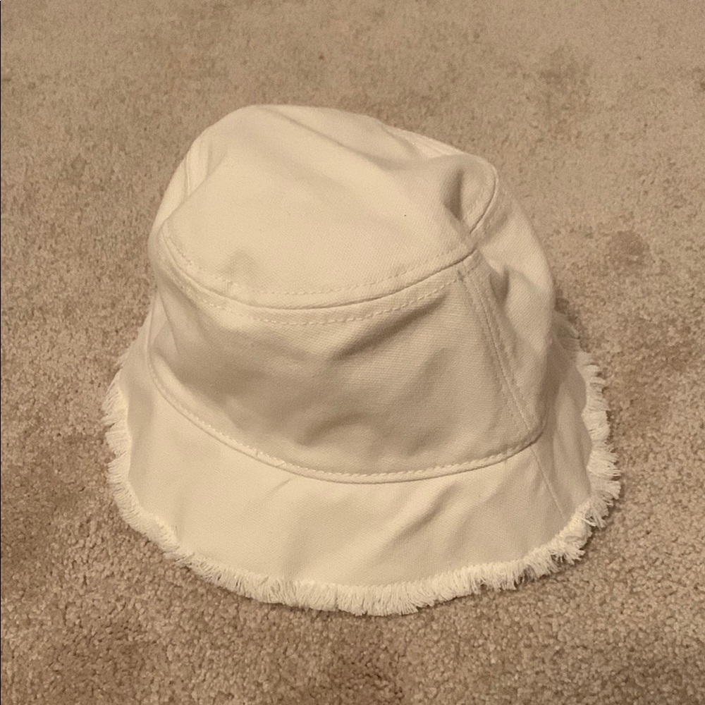 J. Crew Cream Distressed Bucket Hat